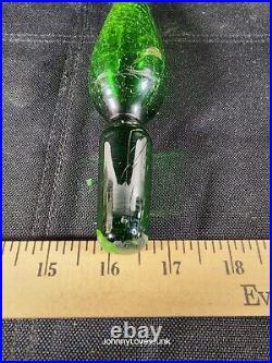 Vintage Blenko Glass Green Crackled Glass Decanter Stopper