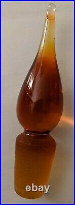 Vintage Blenko Glass Tangerine Crackle Decanter By Winslow Anderson 11X3 VGC CS