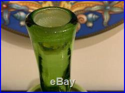 Vintage Blenko Green Art Glass Decanter 13 High