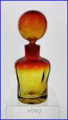 Vintage Blenko Handmade Glass 669 Decanter in Tangerine Myers MCM Design