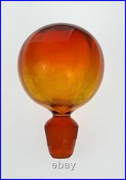 Vintage Blenko Handmade Glass 669 Decanter in Tangerine Myers MCM Design