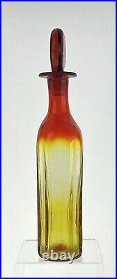 Vintage Blenko Handmade Glass 6727 Decanter in Tangerine Joel Myers MCM Design