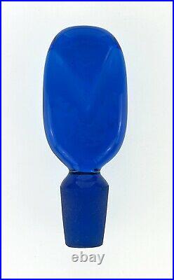 Vintage Blenko Handmade Glass 6944 Decanter in Turquoise Joel Myers MCM Design