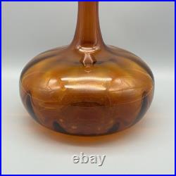 Vintage Blenko Joel Myers 6530S Honey Color Flame Stopper Glass Decanter EUC