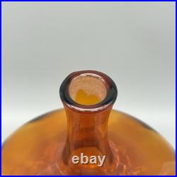 Vintage Blenko Joel Myers 6530S Honey Color Flame Stopper Glass Decanter EUC