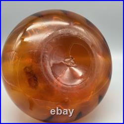 Vintage Blenko Joel Myers 6530S Honey Color Flame Stopper Glass Decanter EUC