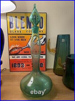 Vintage Blenko Sea Green 5815S Decanter