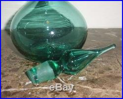 Vintage Blenko Sea Green Decanter 13.5 High