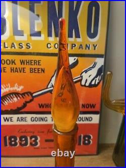 Vintage Blenko Tangerine 6122S Decanter