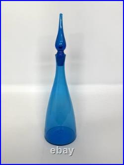 Vintage Blenko Turquoise 920 M Glass Decanter Winslow Anderson with Stopper