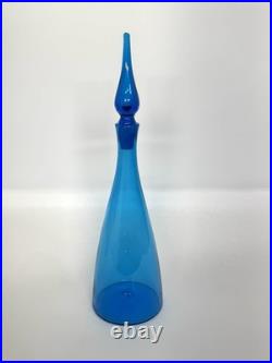 Vintage Blenko Turquoise 920 M Glass Decanter Winslow Anderson with Stopper