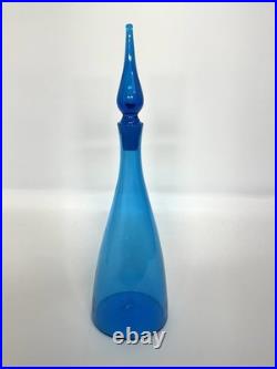 Vintage Blenko Turquoise 920 M Glass Decanter Winslow Anderson with Stopper