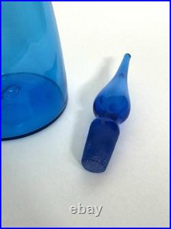 Vintage Blenko Turquoise 920 M Glass Decanter Winslow Anderson with Stopper