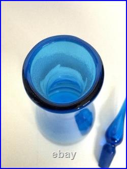 Vintage Blenko Turquoise 920 M Glass Decanter Winslow Anderson with Stopper