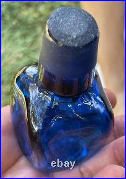 Vintage Blenko Wayne Husted Blue Twist Glass Decanter #5825