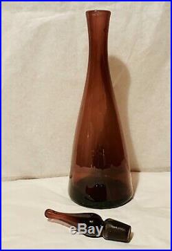 Vintage Blenko Winslow Anderson 11 1/2 Amethyst Decanter with Stopper