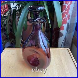 Vintage Blenko Winslow Anderson #49 Amethyst Pinched Glass Decanter withStopper