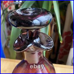 Vintage Blenko Winslow Anderson #49 Amethyst Pinched Glass Decanter withStopper