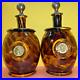 Vintage-Blown-Glass-Decanter-with-Brass-Medallion-ITALY-Lot-of-2-AS-IS-01-nc