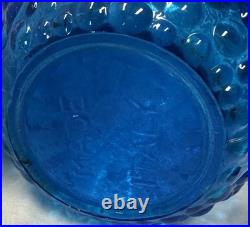 Vintage Blue Empoli Bubble Hobnail Glass Genie Decanter Bottle withStopper 22