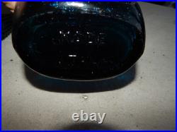 Vintage Blue Glass Genie Bottle Wine Bottle Decanter Italy Estate Find