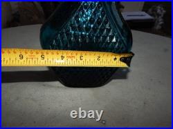 Vintage Blue Glass Genie Bottle Wine Bottle Decanter Italy Estate Find