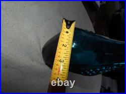 Vintage Blue Glass Genie Bottle Wine Bottle Decanter Italy Estate Find