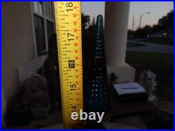 Vintage Blue Glass Genie Bottle Wine Bottle Decanter Italy Estate Find