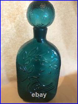 Vintage Blue Stelvia Blenko Glass Decanter Italian Mid Century 14