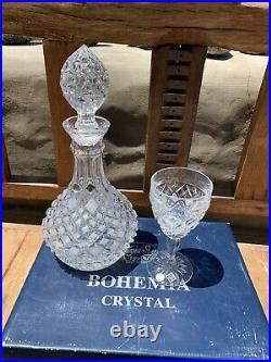 thumbnail image 2 of Bohemia Crystal Lovers Decanters – Set Of 2 – Czech Republic Crystalite – New 2 of 4