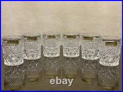 Vintage Bohemia Crystal Whiskey Decanter With 6 Glasses