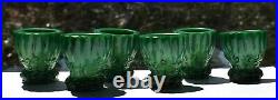 Vintage Bohemia Green Malachite Art Glass Decanter Bottle, Shot Cordial/Glasses