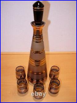 Vintage Bohemia Liquor Glass Set with Decanter
