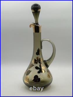 Vintage Bohemian 1950's Ludwig Moser & Sons Glass Decanter and Wine Glass Set