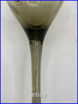 Vintage Bohemian 1950's Ludwig Moser & Sons Glass Decanter and Wine Glass Set