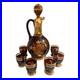 Vintage-Bohemian-Amber-Glass-Decanter-Set-With-6-Glasses-And-Topper-MCM-10-01-evci