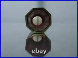 Vintage Bohemian Art Deco Ruby Glass Decanter Set 5 Shot Glasses, 1920s-1940
