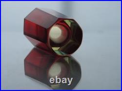 Vintage Bohemian Art Deco Ruby Glass Decanter Set 5 Shot Glasses, 1920s-1940