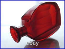 Vintage Bohemian Art Deco Ruby Glass Decanter Set 5 Shot Glasses, 1920s-1940