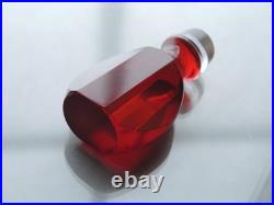 Vintage Bohemian Art Deco Ruby Glass Decanter Set 5 Shot Glasses, 1920s-1940