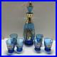 Vintage-Bohemian-Blue-Glass-WithGold-Accents-Decanter-Set-With6-Glasses-Hand-Painted-01-rgjm