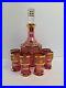 Vintage-Bohemian-Cranberry-Glass-Decanter-With-6-Shot-Glasses-01-up