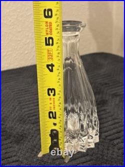 Vintage Bohemian Crystal Cut Glass DecantersBlack StoppersSet Of 3