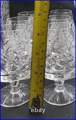 Vintage Bohemian Crystal Decanter With Cognac Glasses Pinwheel Design