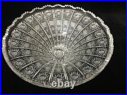 Vintage Bohemian Cut Crystal Queen Lace Centerpiece Bowl, 10 Dia x 3 1/2 High
