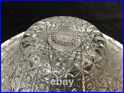 Vintage Bohemian Cut Crystal Queen Lace Centerpiece Bowl, 10 Dia x 3 1/2 High