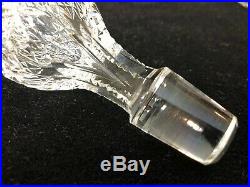 Vintage Bohemian Cut Crystal Ship Captain's Decanter, Brandy withStopper, 10 1/4
