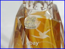 Vintage Bohemian Czech F Art Deco Cut to Clear Deer Glass Decanter 10.5