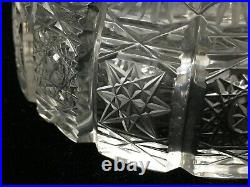 Vintage Bohemian Czech Queen Lace Hand Cut Crystal Ashtray, 5 1/4 D x 1 3/4 H