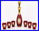 Vintage-Bohemian-Czech-Ruby-Red-Glass-Decanter-w-6-Cordial-Shot-Glass-Set-Murano-01-iujy